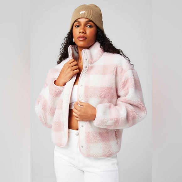 Fabletics Pink Tahoe Teddy Jacket Small NWT - Picture 2 of 7